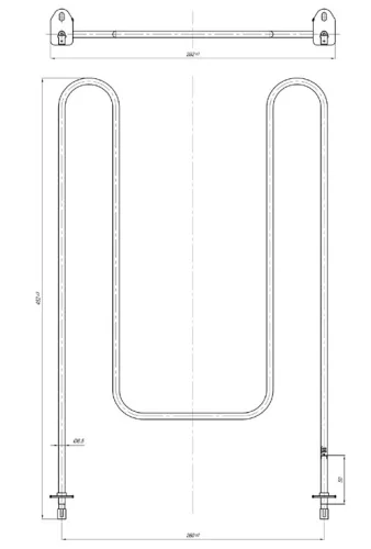 Elektromos csőfűtőbetét ALFA PLAM PREPOROD tűzhelyhez Aisi 304 Ø6.5 mm ~230 V 800 W