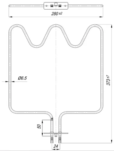 Elektromos csőfűtőbetét Beko tűzhelyhez Testera Aisi 304 Ø6.5 mm ~230 V 1200 W