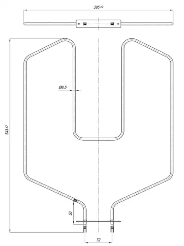 Elektromos csőfűtőbetét DJAKOVICA tűzhelyhez Aisi 304 Ø6.5 mm ~230 V 1400 W