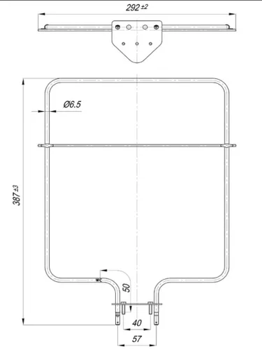 Elektromos csőfűtőbetét AR ST tűzhelyhez Aisi 304 Ø6.5 mm ~230 V 900 W