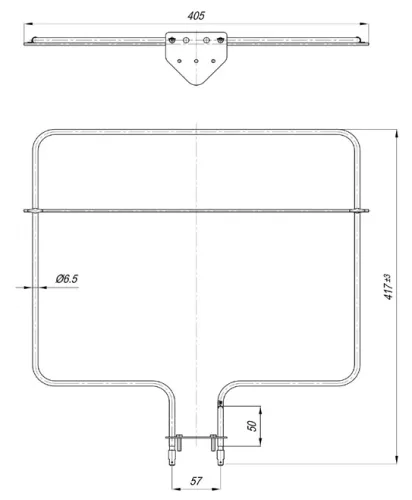 Elektromos csőfűtőbetét AR tűzhelyhez Aisi 304 Ø6.5 mm ~230 V 850 W