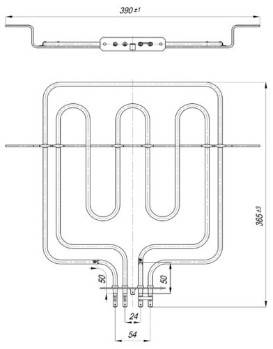 Elektromos csőfűtőbetét BEKO tűzhelyhez Keskeny Aisi 304 Ø6.5 mm ~230 V/ 1500+800 W