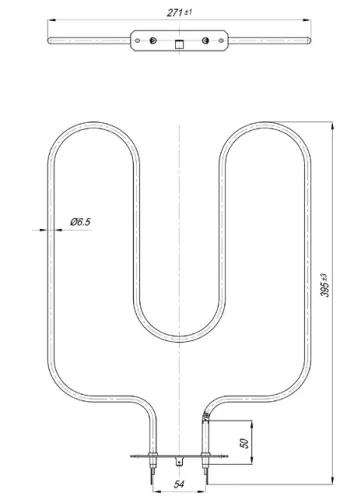 Elektromos csőfűtőbetét FOX tűzhelyhez Aisi 304 Ø6.5 mm ~230 V 1500 W