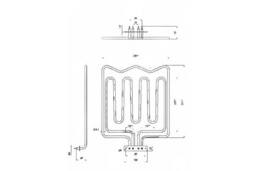 Elektromos csőfűtőbetét tűzhelyhez Aisi 309 Ø8.1 mm ~230 V/ 1000+2000 W M4 érintkező