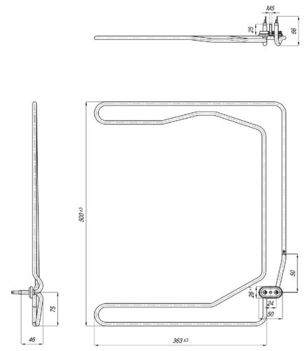 Elektromos csőfűtőbetét mosogatógéphez IRCA Aisi 316L Ø8.1mm ~ 230V 1800W