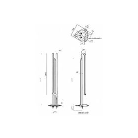   Elektromos csőfűtőbetét KONVEKTOR Aisi 304 Ø8.1mm 3x~230V 6000W L=300mm Szonda Ø8x250mm