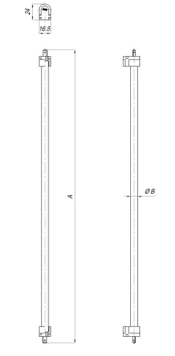Elektromos csőfűtőbetét TA kályhához KP ~230V 800W L=410mm