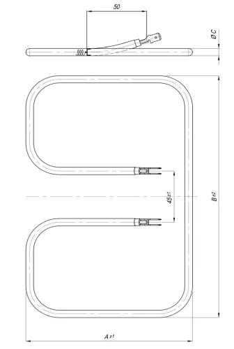 Elektromos csőfűtőbetét grillezőhöz Aisi 304 Ø6.5 mm ~115 V 1000 W