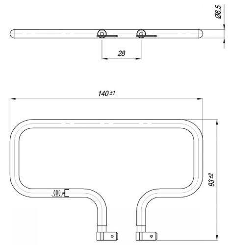 Elektromos csőfűtőbetét grillezőhöz Aisi 304 Ø6.5 mm ~115 V 350 W