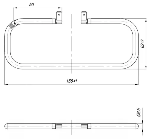 Elektromos csőfűtőbetét grillezőhöz Aisi 304 Ø6.5 mm ~115 V 350 W