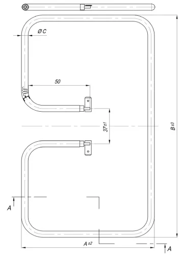 Elektromos csőfűtőbetét grillezőhöz Aisi 304 Ø6.5 mm ~115 V 900 W