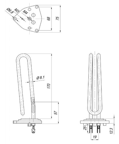 Kávéfőző fűtőbetét Ø8,1 mm 230V 1500W – alkatrész, csere javításhoz