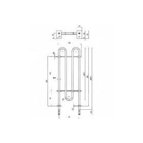   Pékárú sütő csőfűtőbetét M fogazás Ms M14 Aisi 304 Ø8.1mm ~ 230V 1000W Férfi csatlakozó
