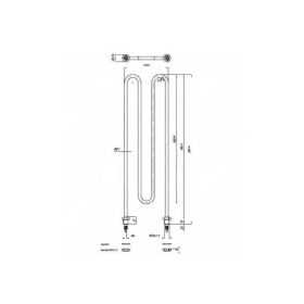   Elektromos csőfűtőbetét pék kemencéhez M menetes Ms M14 Aisi 304 Ø8.1mm ~ 230V 1000W M4 érintkező