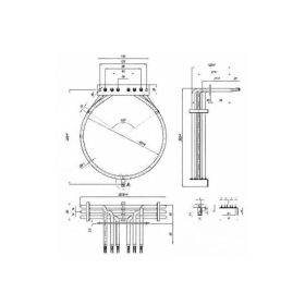   Elektromos csőfűtőbetét pékkemencéhez KÖR alakú fi 230mm Aisi 304 Ø8.1mm ~ 3x230V 4500W