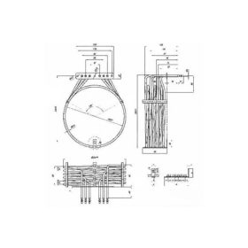   Elektromos csőfűtőbetét pékkemencéhez KÖR alakú fi 230mm Aisi 304 Ø6.5mm ~ 3x230V 7000W