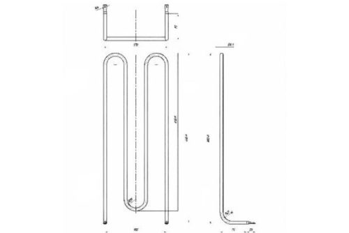 Elektromos csőfűtőbetét pékkemencéhez SVEL menetes Ms M14 Aisi INC 800 Ø8.1mm ~ 230V 1750W