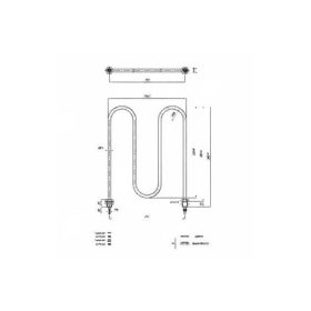   Elektromos csőfűtőbetét pék kemencéhez KONDIPER menetes Ms M14 Aisi INC 800 Ø8.1mm ~ 230V 1000W