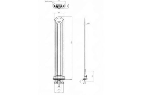 Elektromos csőfűtőbetét mosógéphez INC800 Ø8.5 ~254V 2x2440W 