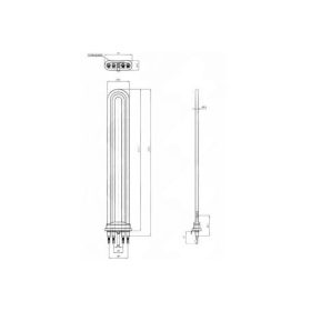   Elektromos csőfűtőbetét professzionális mosógéphezINC800 Ø8.5 ~230V 2X3000W 