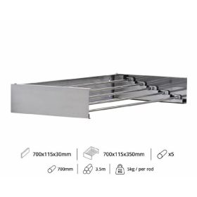 Fali INOX szárító 700mm hosszú