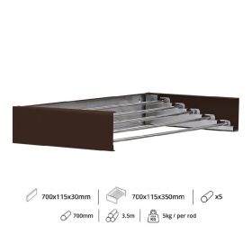   Fali szárító INOX 700mm hosszú műanyag borítású barna szín