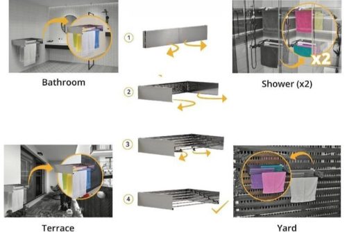 Fali szárító INOX 700mm hosszú műanyag bevonatú antracit szín