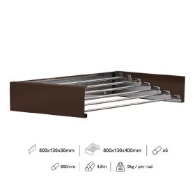   Fali szárító INOX 800mm hosszú műanyag borítású barna szín