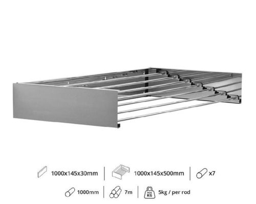 Fali INOX szárító 1000mm hosszú