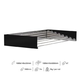   Fali szárító INOX 1000mm hosszú műanyag borítású fekete szín