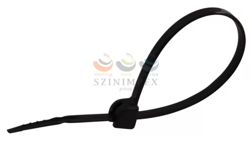 TRACON kötegelő fémnyelves 293 mm x 4,8 mm fekete műanyag belsőfogas 78 mm-max.kötegátmérő TU293