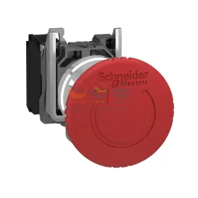   Schneider Electric harmony komplett fém Ø40 gombafejű vészgomb, Ø22, forgatásra kioldó, 1NC