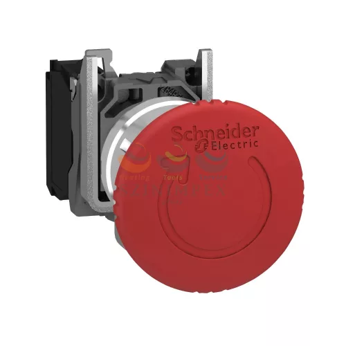Schneider Electric harmony komplett fém Ø40 gombafejű vészgomb, Ø22, forgatásra kioldó, 1NC