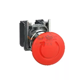   Schneider Electric harmony komplett fém Ø40 gombafejű vészgomb, Ø22, forgatásra kioldó, 1NC+1NO