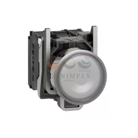   Schneider Electric harmony komplett fém LED világító nyomógomb, Ø22, visszatérő, 1NO+1NC, 24 VAC/DC, fehér