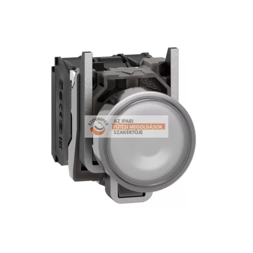 Harmony komplett fém LED világító nyomógomb, Ø22, visszatérő, 1NO+1NC, 24VAC/DC, fehér