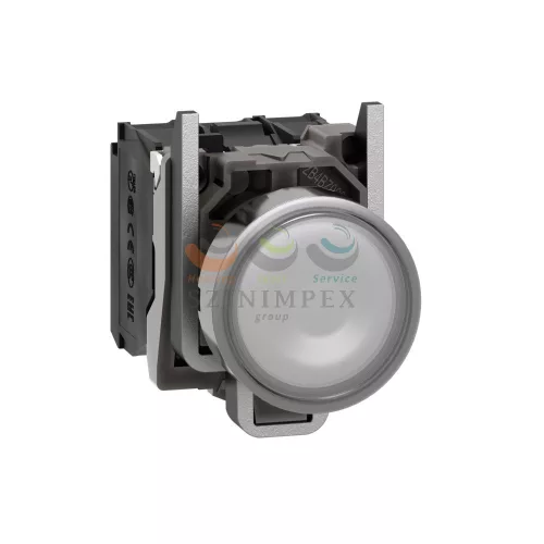 Schneider Electric harmony komplett fém LED világító nyomógomb, Ø22, visszatérő, 1NO+1NC, 24 VAC/DC, fehér