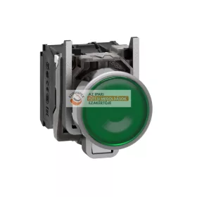   Harmony komplett fém LED világító nyomógomb, Ø22, visszatérő, 1NO+1NC, 24VAC/DC, zöld