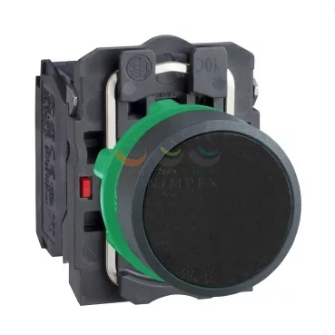 Schneider Electric harmony komplett műanyag nyomógomb, Ø22, visszatérő, 1NO+1NC, fekete