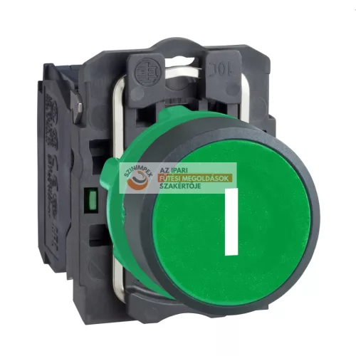Harmony komplett műanyag nyomógomb, Ø22, visszatérő, 1NO, fehér, "I"