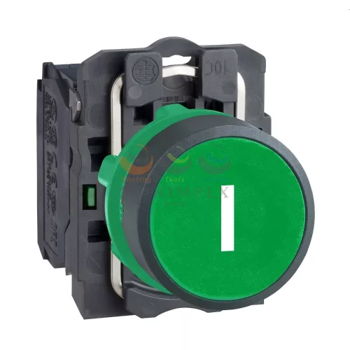 Schneider Electric harmony komplett műanyag nyomógomb, Ø22, visszatérő, 1NO, fehér, "I"