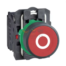   Schneider Electric harmony komplett műanyag nyomógomb, Ø22, visszatérő, 1NC, piros, "O"