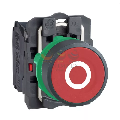 Schneider Electric harmony komplett műanyag nyomógomb, Ø22, visszatérő, 1NC, piros, "O"