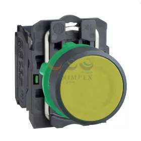   Schneider Electric harmony komplett műanyag nyomógomb, Ø22, visszatérő, 1NO, sárga