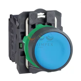   Schneider Electric harmony komplett műanyag nyomógomb, Ø22, visszatérő, 1NO, kék