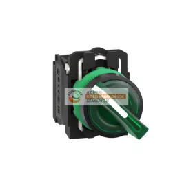   Schneider Electric harmony komplett műanyag LED világító választókapcsoló, Ø22, 2 állású, 24 V, 1NO+1NC, zöld