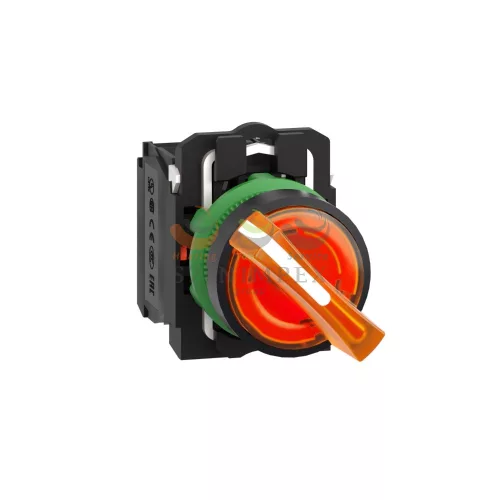 Schneider Electric harmony komplett műanyag LED világító választókapcsoló, Ø22, 2 állású, 24 V, 1NO+1NC, narancs