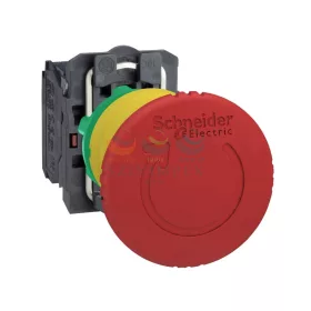   Schneider Electric harmony komplett műanyag Ø40 gombafejű vészgomb, Ø22, forgatásra kioldó, 1NC+1NO