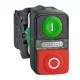 Schneider Electric harmony komplett műanyag kettősfejű nyomógomb, Ø22, 1NO+1NC, zöld "I" + piros "O" gomb + LED, 230 VAC