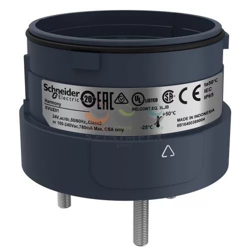 Schneider Electric harmony XVU Ø60 fényoszlop rögzítő egység közvetlen rögzítéshez, 3 pontos, fekete